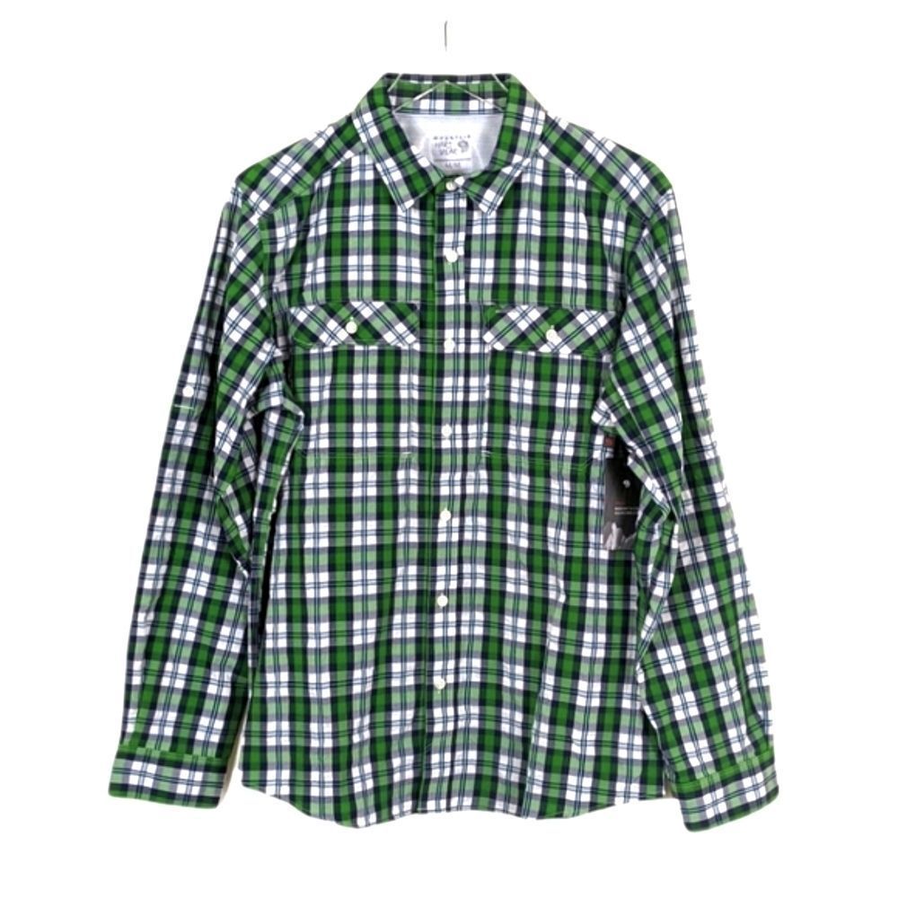 Mountain Hardwear Green Plaid Nylon Button Down Shirt Men's Medium